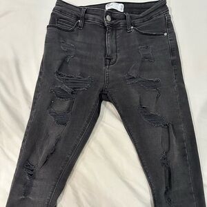 Black Distressed ASOS Super Skinny Jeans 28x30